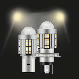 Yeni Yüksek Parlaklıklı DC12-80V Motosiklet Far Ampulleri BA20D H4 Beyaz Kehribar Motosiklet Spot Işıkları için - Product Image 3