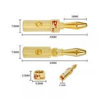 JIALUN 4mm Cuivre Plaqué Or Banane et Embout Connecteurs Métal Budweiser Fiche Banane Câble Audio & vidéo