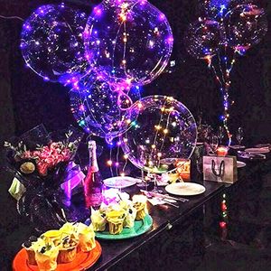 Ballons LED Bobo Cartoon pas chers de 24 pouces, s'illuminent pour la décoration de Noël, de mariages et de fêtes, ballons clignotants avec bâtons - Product Image 4