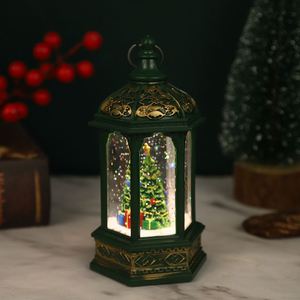 Produit phare : Lampe LED hexagonale à piles pour Noël, en plastique, lumière chaude, pour intérieur, remplissable d'eau, portable, effet neige tombante - Product Image 4