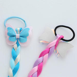 Tresses colorées Extensions <span class=keywords><strong>de</strong></span> cheveux avec des bandes <span class=keywords><strong>de</strong></span> caoutchouc Queues <span class=keywords><strong>de</strong></span> <span class=keywords><strong>cheval</strong></span> Arcs <span class=keywords><strong>de</strong></span> cheveux Glitter Tressé Postiches synthétiques pour enfants Filles - Product Image 5