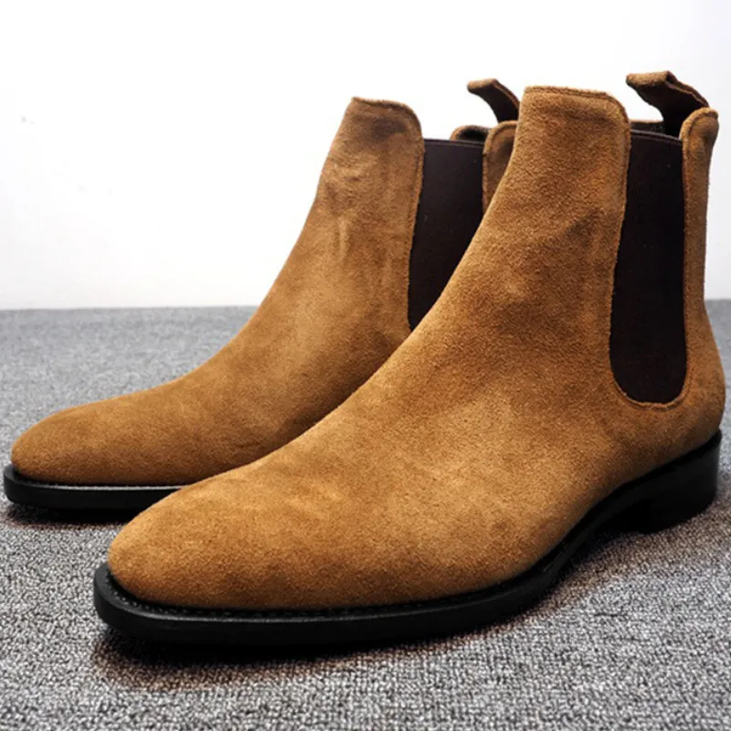 Size 14 Suede Leather Boots Fashion Design Hot Selling Men Chelsea Boots