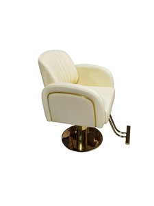 Chaise <span class=keywords><strong>de</strong></span> barbier <span class=keywords><strong>de</strong></span> luxe en cuir crème avec accents dorés, chaise <span class=keywords><strong>de</strong></span> salon hydraulique pour <span class=keywords><strong>studio</strong></span> <span class=keywords><strong>de</strong></span> <span class=keywords><strong>coiffure</strong></span> - Product Image 2