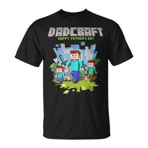 T-shirt Dadcraft a maniche corte girocollo con stampa digitale per adulti, uomo, riunioni di famiglia, feste, regalo con motivi da gamer - Product Image 1