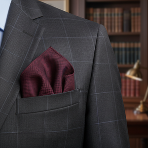 Pañuelo Exclusivo Exve en Jacquard Ojo de Pájaro Borgoña y Negro, Origen Turquía - Product Image 3