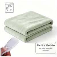 Couverture chauffante en fausse fourrure de lapin douce, 10 niveaux de chaleur, minuterie 1-10h, arrêt automatique, protection contre la surchauffe, lavable en machine
