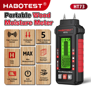 เครื่องวัดความชื้นไม้แบบเข็ม HABOTEST HT73  5 โหมดวัดวัสดุ  ไฟพื้นหลังสามสี  0-99.9% RH  วัสดุ ABS  วัดความลึกได้ <span class=keywords><strong>10</strong></span> ซม.  รับประกัน 1 ปี - Product Image 1
