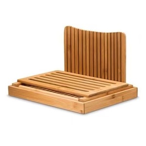 Fumo Bamboo <b>Bread</b> Slicer With Knife Holder And Crumb Tray For Kitchen Use - Product Image 4
