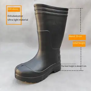 Botas de lluvia de algodón EVA de algodón ligero Botas de lluvia de trabajo antideslizantes resistentes al aceite para hombres y mujeres Unisex impermeable