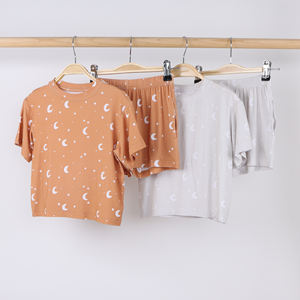 เสื้อผ้าเด็กลายไม้ไผ่ผ้าวิสคอสสำหรับเด็กชุดนอนเด็กหัดเดินหน้าร้อนเซ็ตชุดนอนกันหนาวเนื้อนุ่มระบายอากาศได้ดี - Product Image 4