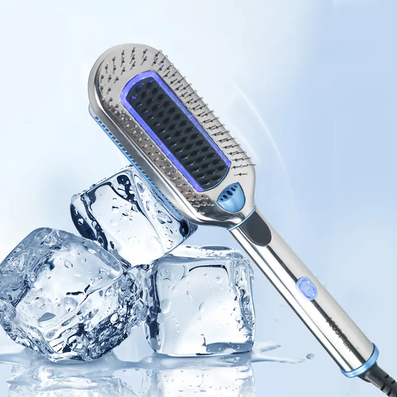 Nova tecnologia Multi-funcional Use Blue Ray Placa Fria Anion Cool Cold Air Hair Brush Ice Hair Comb Brush