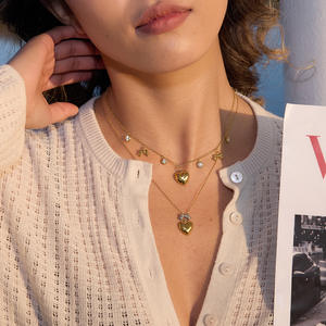 Conjuntos de Joyería de Moda, Nueva Colección 2026, Antialérgicos, con Múltiples Dijes, Chapados en Oro de 18k, Acero Inoxidable, Resistentes al Agua, Collar con Corazón - Product Image 6