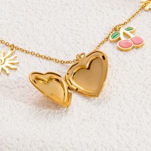 Collar de Acero Inoxidable Chapado en Oro de 18K Resistente al Agua, Colgante de Moda con Perla y Circonita, Joyería Elegante - Product Image 2