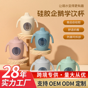Gobelet à bec en silicone pour bébé avec poignée, grande forme de gourde, anti-chute et anti-fuite, pour 6 mois ou plus - Product Image 5