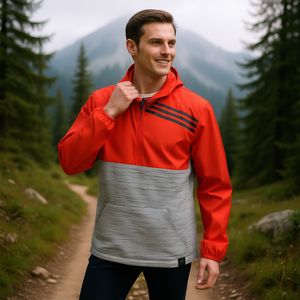 Chaqueta Anorak Adidas para Hombre, Roja, Talla XL, Climalite, Impermeable, con Capucha, Cierre Frontal, para Senderismo y Fitness - Product Image 2