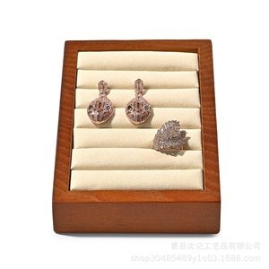 Wooden Jewelry <b>Storage</b> Box Tiered Display Case Multi Layer Ring Earring Organizer For Home <b>Dressing</b> <b>Table</b> - Product Image 5
