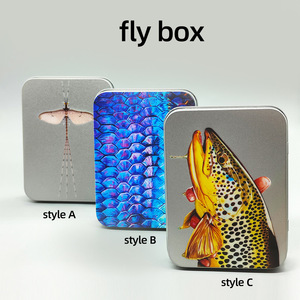 Boîte à mouches en métal double face grande capacité imprimée <span class=keywords><strong>TG</strong></span> pour divers leurres artificiels, pêche en plein air - Product Image 3