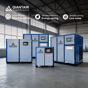 Compresseur d'air industriel à vis rotatif fixe avec inverseur à aimant permanent 50HP/30HP 8Bar 100CFM pour le sablage Fabriqué en Chine - Product Image 1