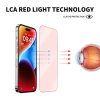 Protection d'écran en verre trempé transparent 2.5D ultra-fin 9H anti-lumière rouge, étanche, pour 11 12 13 14 15 16 Pro Max (vente en gros)