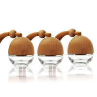 Flacon en verre dépoli transparent de 10 ml, nouveau diffuseur de parfum de voiture vide avec bouchon à vis, design simple et cordelette de suspension