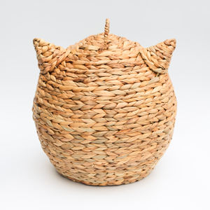 Casa para Gatos con Forma de Nave Espacial y Orejas de Gato – Material de Jacinto de Agua Tejido a Mano, Súper Suave, Sostenible, Transpirable y Ecológico - Product Image 6