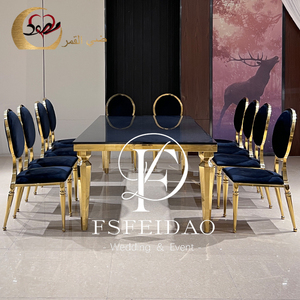 Tables et chaises de luxe en acier inoxydable pour événements de mariage - Product Image 3