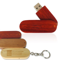 Flashdisk USB 2.0 Kayu Custom Pribadi dengan Logo Cetak, Portabel untuk Bisnis, Grosir