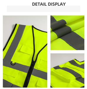 <span class=keywords><strong>Gilet</strong></span> de sécurité réfléchissant pour hommes, haute visibilité, personnalisé, avec poches, pour travaux industriels, construction, topographie, cyclisme - Product Image 4