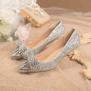 Women's High Heels Shoes Shallow Mouth Pointed Toe Shiny Glitter <b>Sequins</b> Sexy Nightclub Stiletto Wedding Dress Shoe Girl - Product Image 6