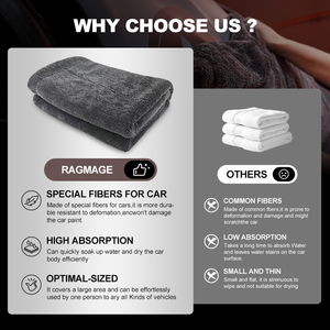 70/30ผ้าเช็ดทำความสะอาดรถไมโครไฟเบอร์1300 GSM มีน้ำมากกว่า1แกลลอน - Product Image 6