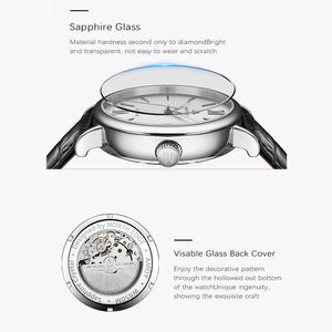 นาฬิกาธุรกิจของผู้ชาย <span class=keywords><strong>Amoy</strong></span> ขอบทิศเหนือเคลื่อนไหวอัตโนมัติ Miyota สายหนังแซฟไฟร์แก้วกันน้ำ (IP67) IPS - Product Image 3