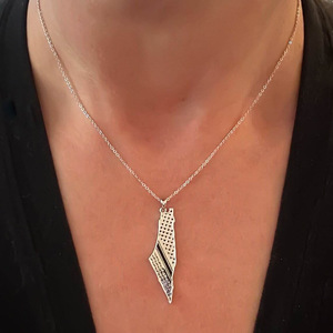 New Arrival Classic Trendy 18K Gold Plated Rhinestone Crystal Kufia Necklace Stainless Steel Link <strong>Map</strong> Jewelry for <strong>Gift</strong> - Product Image 5