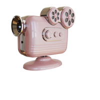 Mini projecteur LCD de style vintage avec design rétro décoratif, home cinéma portable