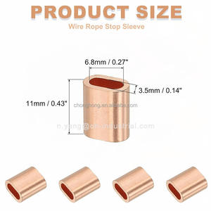 Manchons de sertissage ovales <span class=keywords><strong>en</strong></span> cuivre de 3 mm pour câbles de 1/8 po, embouts de câble <span class=keywords><strong>en</strong></span> cuivre, manchons de sertissage pour câbles de 3 mm - Product Image 2