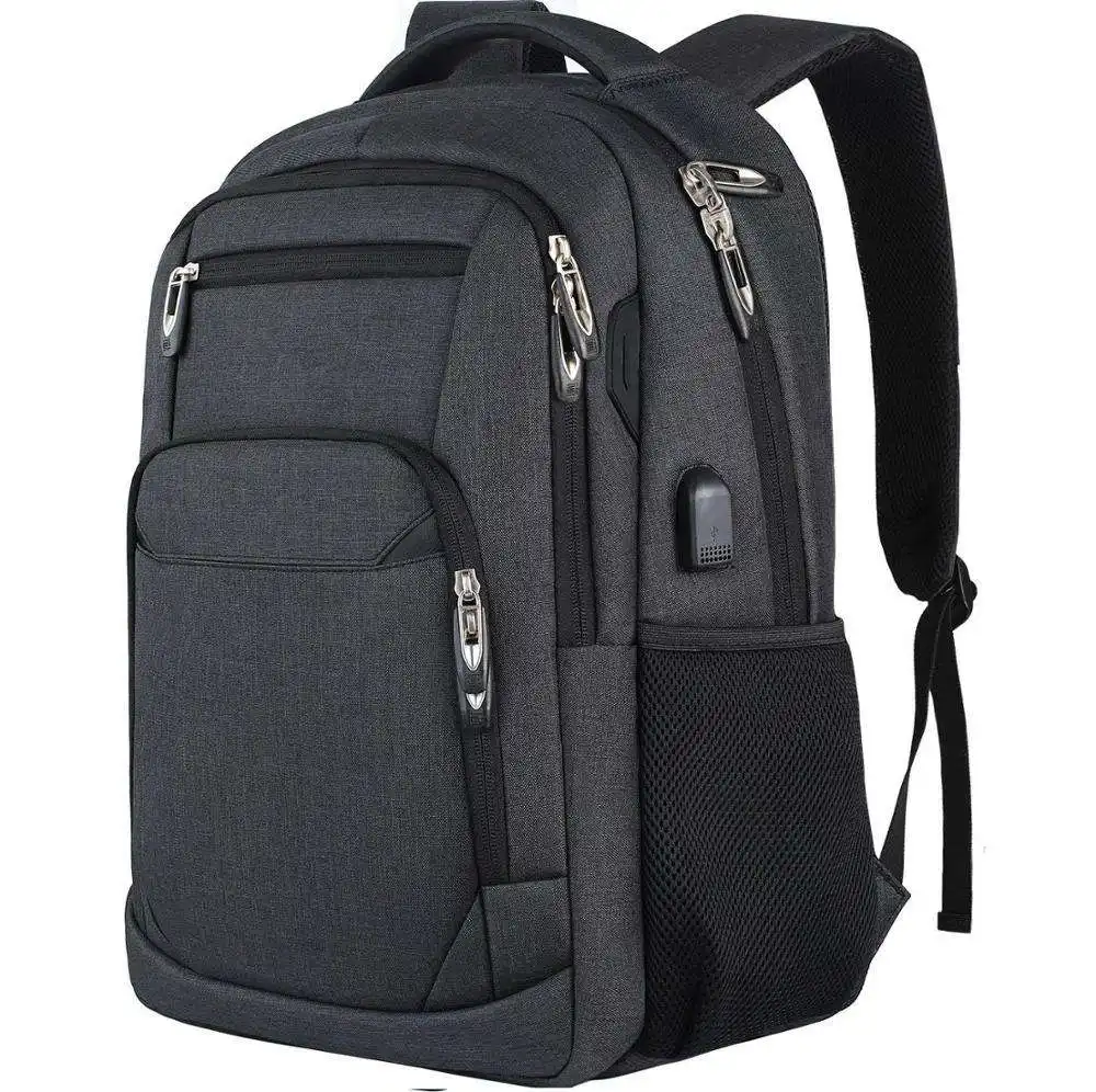 High Quality Print Logo men college anti theft water resistant travel luxury usb bagpack laptop backpack bag pack