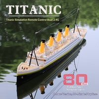 Modèle de bateau de croisière Titanic RC avec télécommande 4 canaux, portée de 80 m, piles incluses - Cadeau pour enfants