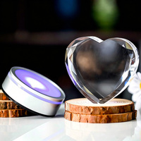Cristallo a Forma di Cuore da 100mm per Macchina Xtool, Incisione Laser con Base LED, Set Regalo in Scatola, Regalo Personalizzato per San Valentino e Matrimoni