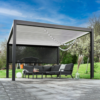 NewManual Automatique Réglable Louvre Système de Toit Gazebo Pergola Aluminium Bioclimatique Pergola Persienne Toit Aluminium Pergola Kit