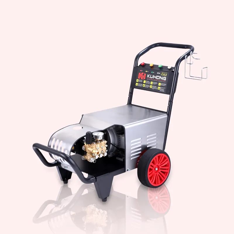 KUHONG 3000W 110BAR Electric High Pressure Pump Power Commercial Cleaning Machine With Wheel