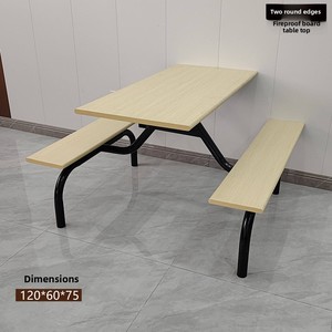 Conjunto de Mesa y Sillas de Acero Minimalista Moderno y Personalizable para Comedor Escolar; Comedor para Personal de Empresa, Restaurante - Product Image 3