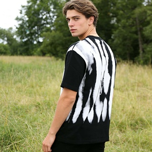 T-shirts pour hommes personnalisés, style streetwear, 100% coton, imprimé lettres, tricotés, design uni, respirants, écologiques - Product Image 2