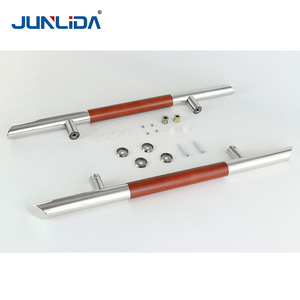 Poignée de luxe en acier inoxydable 304 et bois H Type porte coulissante double face avec poignée de traction rouge mat polonais - Product Image 3