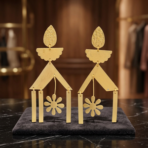 Pendientes de Aro Grandes de Acero Inoxidable, Chapados en Oro, Estilo Moderno - Product Image 4