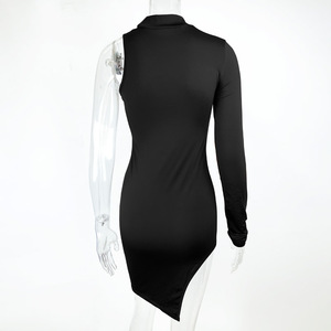 Vestido de Mujer de Manga Larga de Alta Calidad, Color Sólido, Sexy, Informal, para Club Nocturno, Mini Vestidos de Poliéster para Damas 20221 - Product Image 6