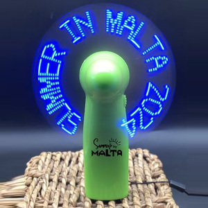 Party Gifts Custom USB Rechargeable Mini Portable Fan Custom Message Battery Fan Programmable LED Display Handheld Electric Fan