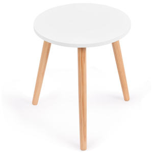 Table d'appoint ronde Db Modern Farmhouse, 16 pouces, cadre en métal blanc, plateau en marbre, table basse pour salon - Product Image 4