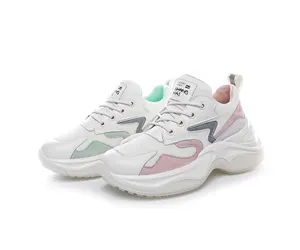 Mesh Breathable Women Chunky Sneakers Fashion Summer Platform Shoes Trainers Ladies Footwear White PU Vulcanize Shoes