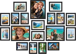 <b>Black</b> Wood Picture <b>Frame</b> Set Photo Display <b>Frame</b> without Mat 8 x 10 5 x 7 4 x 6 Inch Wall Decor - Product Image 5