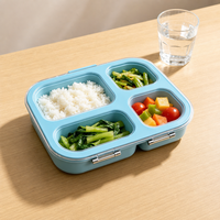 Boîte à bento en acier inoxydable en gros, compartiments micro-ondables, étanche, 900 ml, récipient alimentaire à emporter, couvercles chauffables, pour enfants