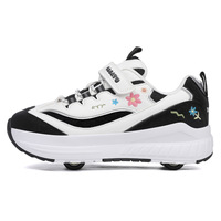 Chaussures à roulettes pour enfants, respirantes en mesh, patins à roulettes avec roues en plastique, roues lumineuses, taille fille 30-37